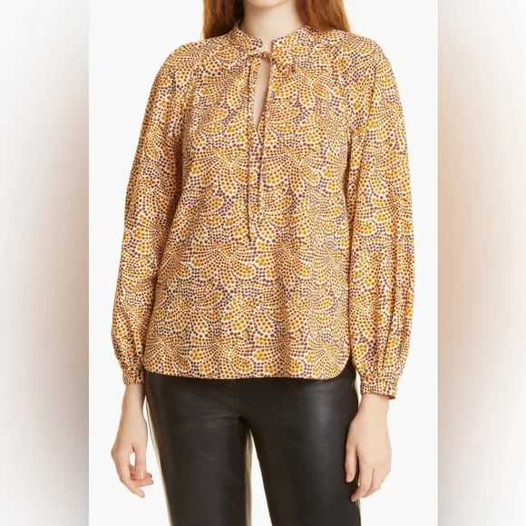 NWT Rebecca Taylor Floral Abstract Blouse - Picture 6 of 10